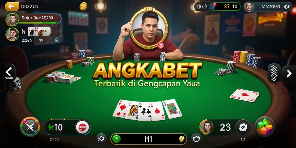 Tampilan gameplay Poker yang seru dan kompetitif di ANGKABET.