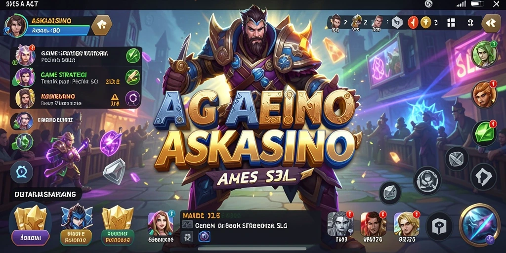 Screenshot utama ASKASINO menampilkan aksi seru dalam pertempuran strategi.