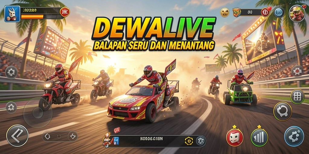 Tampilan menakjubkan dari gameplay balapan DEWALIVE.