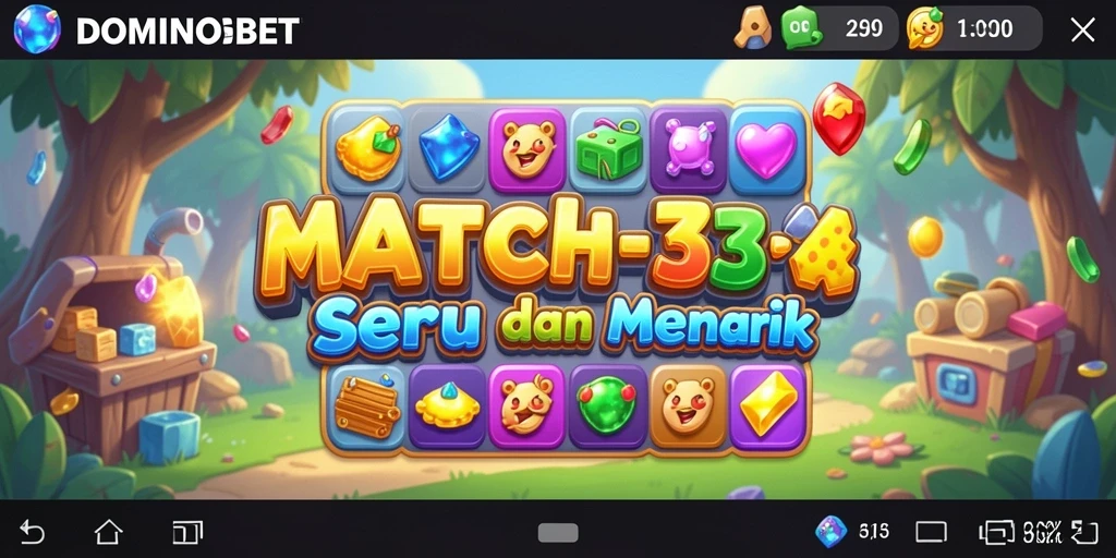 Tangkapan layar DOMINOBET menampilkan gameplay seru Match-3.