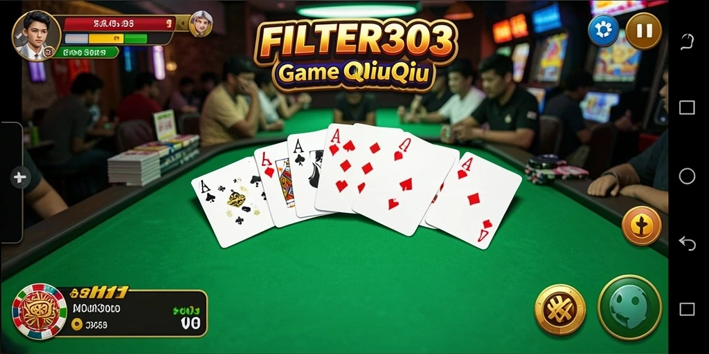 Tampilan seru dari gameplay QiuQiu di FILTER303.