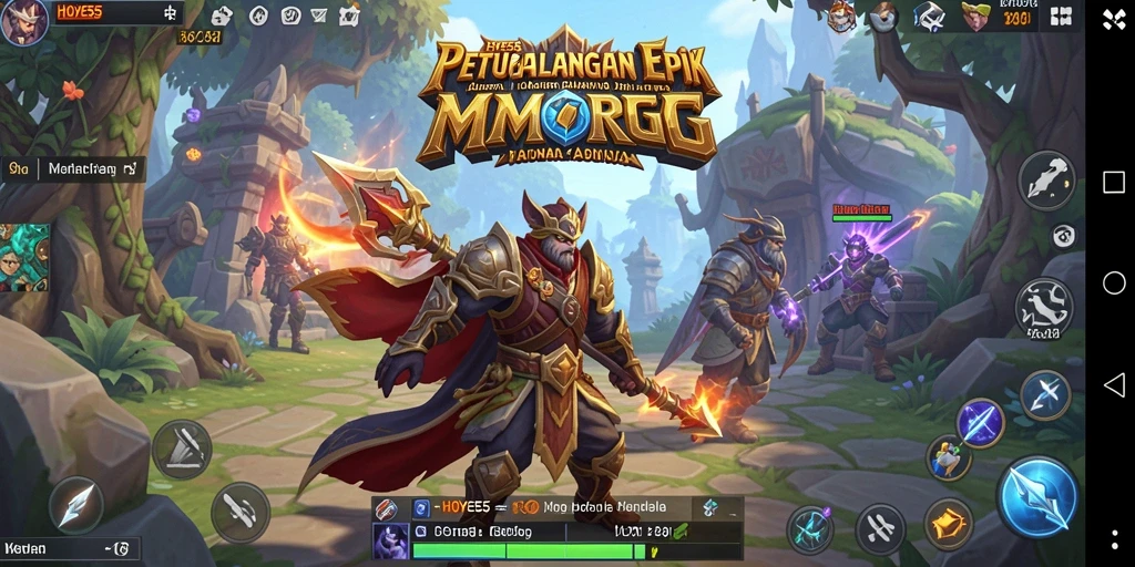 Tampilan gameplay HOYE55 yang menakjubkan dan penuh aksi dalam dunia MMORPG.