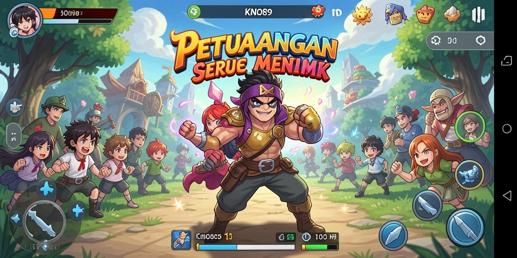 Tampilan gameplay menarik di KNO89 menampilkan aksi karakter anime.