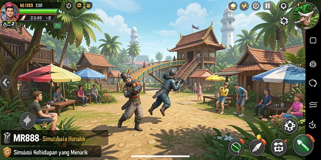 Tangkapan layar utama menunjukkan pengalaman gameplay simulasi di MR888.