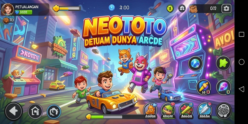 Screenshot gameplay NEOTOTO menunjukkan aksi seru dalam dunia Arcade.