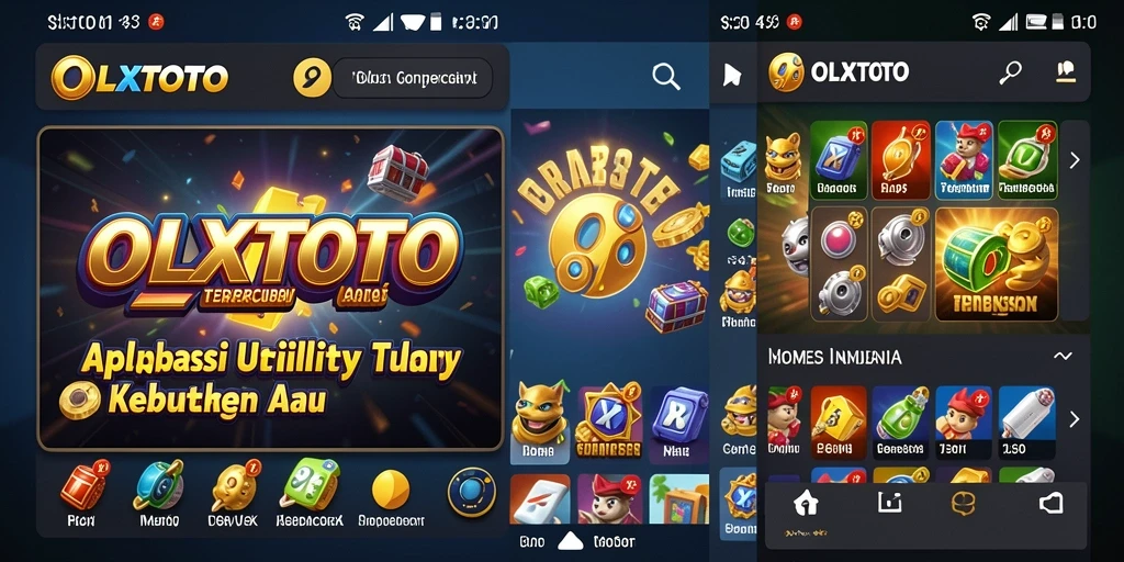 Screenshot utama OLXTOTO menampilkan antarmuka aplikasi Utility yang menarik.