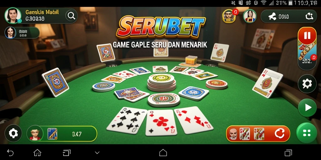 Tampilan gameplay Gaple yang seru dan interaktif di SERUBET.