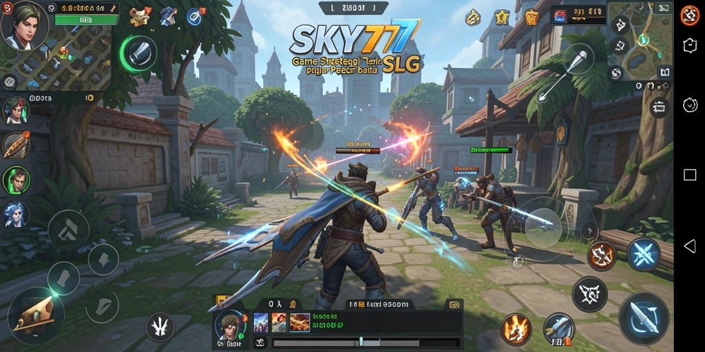 Tampilan screenshot gameplay <strong>SKY77</strong> yang menampilkan pertempuran strategis.