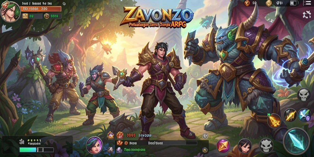 Menampilkan aksi seru dalam ZAVONZO, eksplorasi ARPG yang mendebarkan.